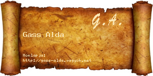 Gass Alda névjegykártya